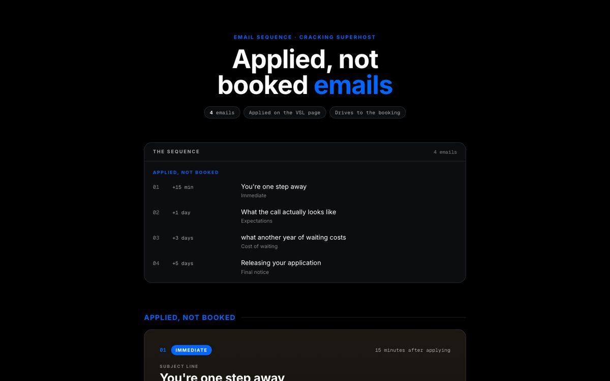 Applied, not booked preview